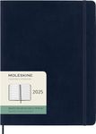 Moleskine Classic 12 Month 2025 Weekly Planner, Soft Cover, XL (7.5" x 9.75"), Sapphire Blue, 144 pages