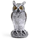 OFFO Owl Decoys to Scare Birds Away, Fake Decoy to Keep Pigeons Away, Bird Scare Devices Plastic Owl Scarecrow for Outdoor Garden, Yard Decorations,10 * 10 * 20cm,Long Ear Owl Brown