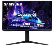 Samsung Odyssey G3 Gaming Monitor 60cm (24 inches), FHD 1920 X 1080, 180 Hz, 1ms(MPRT), AMD Freesync, DP, HDMI, Height, Tilt, Pivot Adjust Stand, Bezel-Less, Eye-Saver (LS24DG300EWXXL, Black)