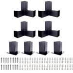 MetalMaximo 8 Pergola Bracket Kit 4x4 Bases and 3 Way Right Angle Corners, Extension Pergola Bracket with Stainless Steel Bolts, Woodwork Pergola Kit (3.93x3.93x5.91)