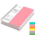 EMSHOI B5 Notebook Lined 300 Pages/150 Sheets, Spiral Notepad Multi-coloured, 100gsm Thick Paper, Waterproof Hardcover, Writing Journal for Women Men Work Office School,19 x 25 cm, Pink