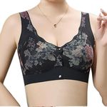 Neellohit Women's Polyester No Ring Anti Sag Big Breast New Moms Padded Front Open Feeding Bra Maternity Baby Nursing Black