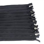 9 Inch Invisible Zippers Black 30 PCS Bulk Nylon Coil Hidden Zippers for Sewing Pillow Cushion Dress Crafts Purse Bag Coat DIY 23cm Closed Ended Handmade Replacement Zippers for Repair Leekayer