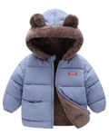 JiAmy Baby Winter Fleece Coat Kids Boys Jacket Outwear Girls Padded Clothes Blue 2-3 Years