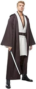 CosplaySky Men's Tunic Costume Adult Outfits Halloween Robe Hooded Uniform, White(full Set), X-Large