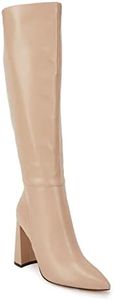 Juliet Holy Womens Pointed Toe Knee-high Boot Mid-calf Chunky Block Heel Side Zipper Go-go Boots