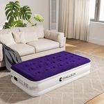 CHILLSUN Twin Air Mattress Inflatable Airbed with Built in Pump, 3 Mins Quick Self-Inflation, Comfortable Top Surface Blow Up Bed for Home Portable Camping Travel, 75x39x18'', 550 lb MAX