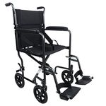 Ability Superstore Compact Lightweight Aluminium Transport Wheelchair, Black