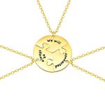 BFF Puzzle Necklace For Best Friends - 3 Pcs Stainless Steel Puzzle Pendant Engraved We Will Always Be Connected Matching Necklace for Sisters Girls Friendship Jewellery Gifts for Birthday Christmas