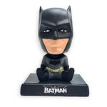 AUGEN Super Hero Batman 3 Action Figure Limited Edition Bobblehead with Mobile Holder for Car Dashboard, Office Desk & Study Table (Pack of 1)