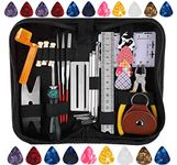 45Pcs Guitar Repairing Maintenance Tool Kit with Carry Bag Guitar Pick, For Guitar Ukulele Bass Mandolin Banjo,Guitar Care Cleaning Accessories Set, Perfect Gift for Music String Instrument Enthusiast