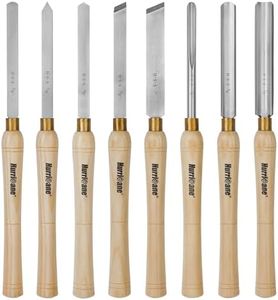 HURRICANE 8pc Wood Lathe Chisel Set Wood Turning Tools Wood Lathe Tools HSS Turning Tools for Woodworking with Wooden Box - Perfect Tools for Precision Cutting and Smooth, Detailed Projects