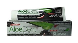 6 X Aloe Dent Aloedent Aloe Vera Triple Action Charcoal Toothpaste Fluoride Free - 100ml