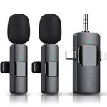 PQRQP 3 in 1 Wireless Microphone for iPhone, Camera, Android, iPad, Mini Microphone, USB C Microphone, iPhone Mic, 2.4G Ultra-Low Delay, Microphone for Video Recording/Vlog/TikTok/YouTube/Interview