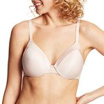 Maidenform Comfort Devotion Underwire Bra, Full-Coverage Comfortable Bra with CushionWire for Support, Smoothing Bra, Sandshell, 38B