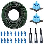 Grassland™ 4mm Micro Tube feeder line pipe Pin Connectors Punch Tool (Blue) Dripper Sprinklers 1/4 Inch Emitters Drip irrigation kits accessories lateral fitting (50m+100pin+50BlueDriper+2punch)