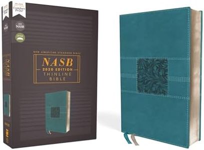 NASB, Thinline Bible, Leathersoft, Teal, Red Letter, 2020 Text, Comfort Print
