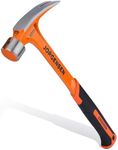 Jorgensen 22 oz Framing Hammer, Straight Claw Hammer with Magnetic Nail Holder, Rip Claw Hammer with Milled Face & Shock Absorbing Grip, Heavy Duty One-piece Forged Hammer