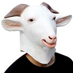 CreepyParty Goat Mask Latex Realistic Animal Full Head Masks for Halloween Costume Party Carnival Cosplay