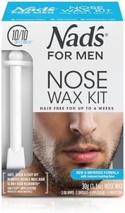 Nad's For Men Nose Waxing Kit, Nose Hair Removal, Nose Wax, Wax Kit Includes 30g Hard Wax, 4 Moustache Protectors, 6 Applicators, 3 Spatulas, 3 Antibacterial Wipes & 3 Post Wax Wipes