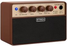 STRICH 2 × 5W Mini Bass Amp - Portable, Rechargeable Bass Practice Amplifier with Clean & Drive Channels, 1/8 Headphone Output for Beginner, Practice, Vintage Brown