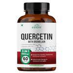Zespo Quercetin 650mg with Bromelain & Elderberry - Advanced Immune Support, Antioxidant, Sinus Comfort, Respiratory Health - Non-GMO & Vegan 60 Capsules