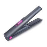 Layhou Cordless Hair Straighteners, 2 In 1 Mini Hair Straightener Curling Iron, Portable Travel Straighteners, 15S Fast Heating, Anti-Scald Level 3 Hair Straightener, Type-C Rechargeable