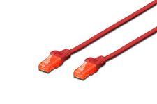 DIGITUS CAT 6 U-UTP Patch Cable, 1m, Network LAN DSL Ethernet Cable, PVC, CCA, AWG 26/7, Red