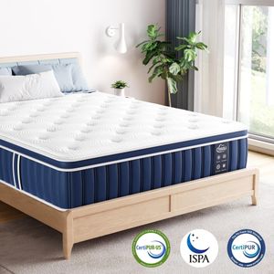 TeQsli Double Memory Foam Hybrid Mattress 4FT6 – 9-Zone Orthopedic, Medium Firm, 135x190x27cm