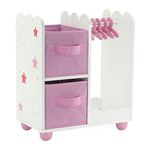 Emily Rose 14 Inch Doll Furniture | Pink Doll Armoire/Closet with Star Detail Comes with 5 Doll Clothes Hangers | Fits 14" American Girl Wellie Wishers Dolls