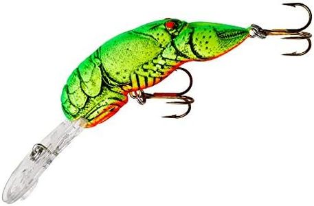 Rebel Lures Original Realistic Crawfish Crankbait Fishing Lure, Chartreuse/Green Back, Deep Wee (8-10 ft Depth)