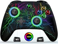 HASACOOL Switch Controller for Switch/Lite/OLED, LED Light Multi-Platform Wired Windows PC Controller/Wireless iOS Android Switch Pro Controller with RGB Color/Programmable/Vibration/Turbo