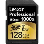 Lexar Professional 1000x 128GB SDXC UHS-II/U3 Card (Up to 150MB/s read) w/Image Rescue 5 Software LSD128CRBNA1000