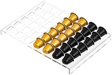 Sumerflos Coffee Pod Storage Organizer Tray Drawer, Holds 42 Capsules Compatible with Nespresso original pods Insert for Kitchen Home Office Capsule Drawer Capsule Holder and Organizer - Clear