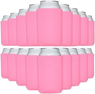 TahoeBay Blank Beer Can Cooler Sleeves (25-Pack) Bulk Sublimation Blanks for Vinyl Plain Soft Foam Can Sleeves Coolers for Soda Cans & Bottles Black, White, Assorted Solid Color (Neon Pink)