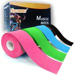 NELLHOMY Kinesiology Tape Uncut (4 Rolls,20M),Breathable& Waterproof Physio Elastic Athletic Sports Tape,K Tape for Joints Support & Muscle Pain Relief,Muscle Tape for Shoulder, Knee, Elbow,Neck,Etc (Mix-4)