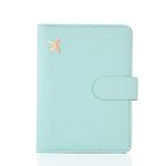 Melsbrinna Premium Leather Passport Holder Covers Case, Waterproof Rfid Blocking Travel Wallet Passport Holder with Pen Holder, Cute Passport Book for Women/Men, Aqua green, Travel