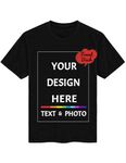 SOUL FLEX Custom T Shirt for Women/Men Design Your Own Cotton Tshirt Personalized T Shirt Add Photo Logo Picture Text Front Back Print Tee Shirt Black 3XL