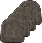 baibu Set of 4 Super Soft Metal Dining Chair Pads Bar Stool Cushion with Ties for Metal Chairs or Bar Stools - 4 Cushions Only (Brown, 14x14x1.5in)