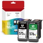 Economink PG-575XL CL-576XL Remanufactured 575 576 Ink Cartridge Replacement for Canon 575 576 XL for PIXMA TS3550i TS3551i TR4750i TR4751i Printer (1 Black,1 Colour) Multipack