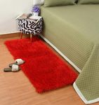 Gleeson Bedside Runners|Fluffy Rugs for Home|Shaggy Carpet|Anti SkidRugs|Rectangular Carpet for Office|Runner for Kitchen|Soft Polyester Rugs|High Pile Carpet|Pooja Room|Kids Room Carpet Red 2x4 Feet