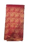 Women/girls unisex ethnic unstitched premium brocade silk with golden jacquard work solid fabric/cloth/dress material for sherwani, suit, lehanga, blouse,choli,god dresses (MAROON, 1 MTR)