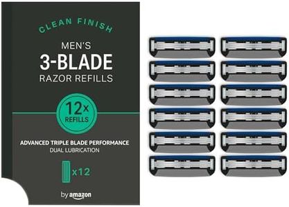 by Amazon Recambios de cuchillas de triple hoja para maquinillas de afeitar para hombre, Paquete de 12