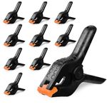 4.5 Inch Spring Clamps Heavy Duty - 10 Pack Spring Clips Plastic Clamp Set, Backdrop Clips Clamps for Crafts Woodworking Photography, Strong Clamps for Backdrop Stand Outdoor Home Project