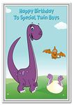 Twins Birthday Card – Boy Twins - Brothers – Suitable for Pre-School kids 2nd 3rd 4th 5th Birthday - Greeting - Happy Wishes - Blank inside to write your own special message