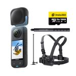 Insta360 X3 Snow Kit - Waterproof 360 Action Camera with 1/2" 48MP Sensors, 5.7K 360 Active HDR Video, 72MP 360 Photo, 4K Single-Lens, 60fps Me Mode, Stabilization, 2.29" Touchscreen, AI Editing