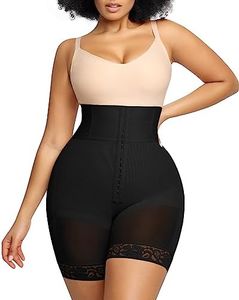 SHAPELLX High Waisted Body Shaper Shorts Shapewear for Women Tummy Control Thigh Slimming Slip Shorts Butt Lifting Shapewear, A1-black-hook & Eye Closure, X-Large