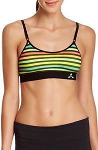 Balanced Tech Printed Performance Seamless Sports Bra - Stripe Print - Small