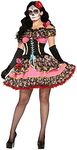 Forum Novelties Women's Day Of Dead Senorita Costume, Multi, X-Small/Small