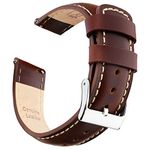 Ritche Genuine 22mm Leather Watch Band Classic Vintage Quick Release Leather Watch Strap Compatible with Fossil Gen 5 Carlyle/Citizen AW1361-10H Watch Bands for Men Women - Dark Coffee/Khaki